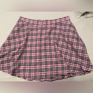 Pink Plaid Women's Skirt